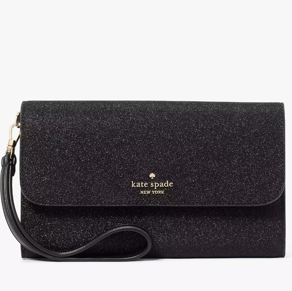 Kate Spade Glimmer Glitter Medium Flap Wristlet New in Box GIFT - Picture 3 of 5